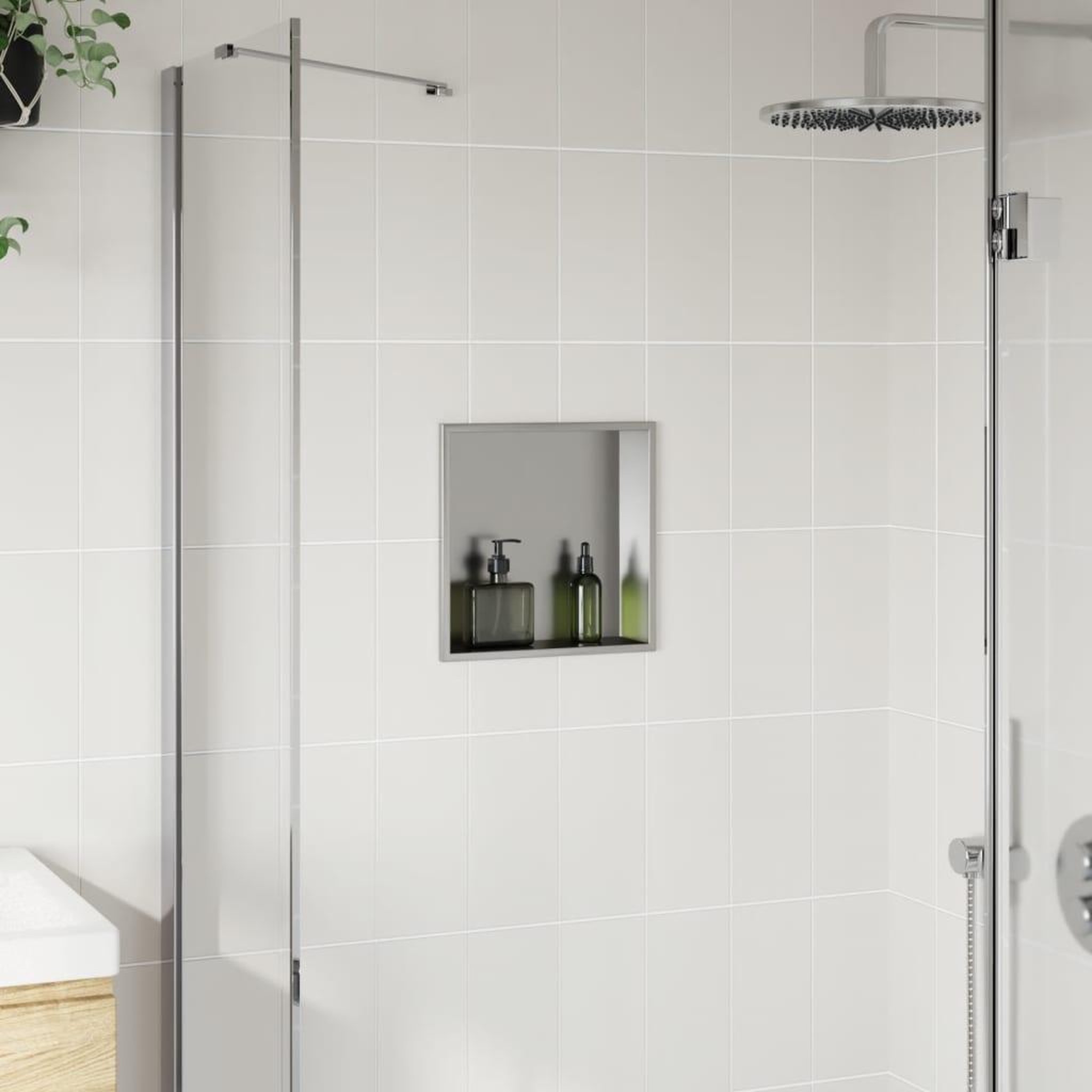 Voir la diapositive 3 : VIDAXL Niche de douche argente brosse 32x32x9 cm acier inoxydable