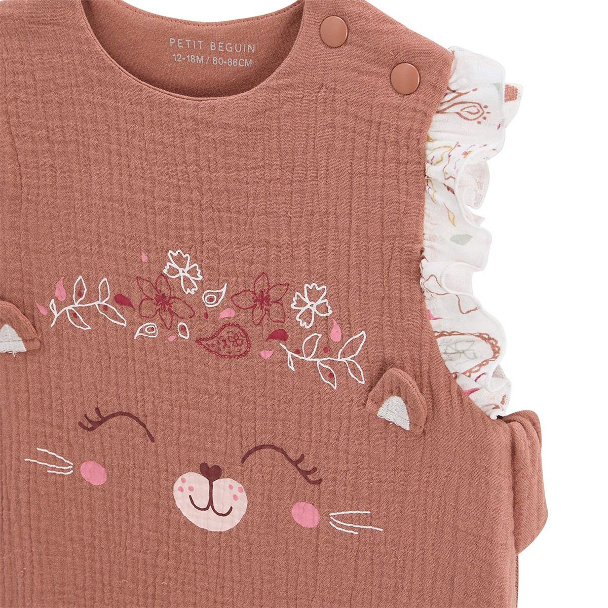 Petit Béguin Turbulette d'été en gaze de coton avec pieds retroussables Arizona