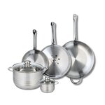 ELO Ensemble de 3 Poêles de cuisson 24, 28 et 32 cm et 2 faitouts 12 et 24 cm Elo Profi Brillant