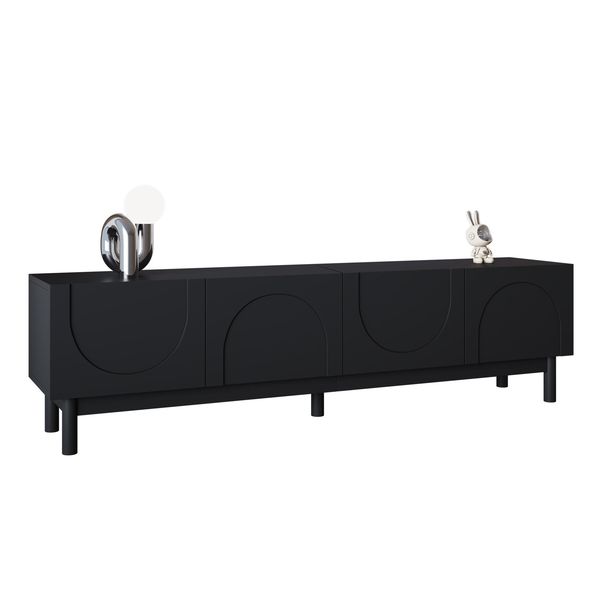 MERAX Meuble tv. Coloris disponibles : Blanc, Noir