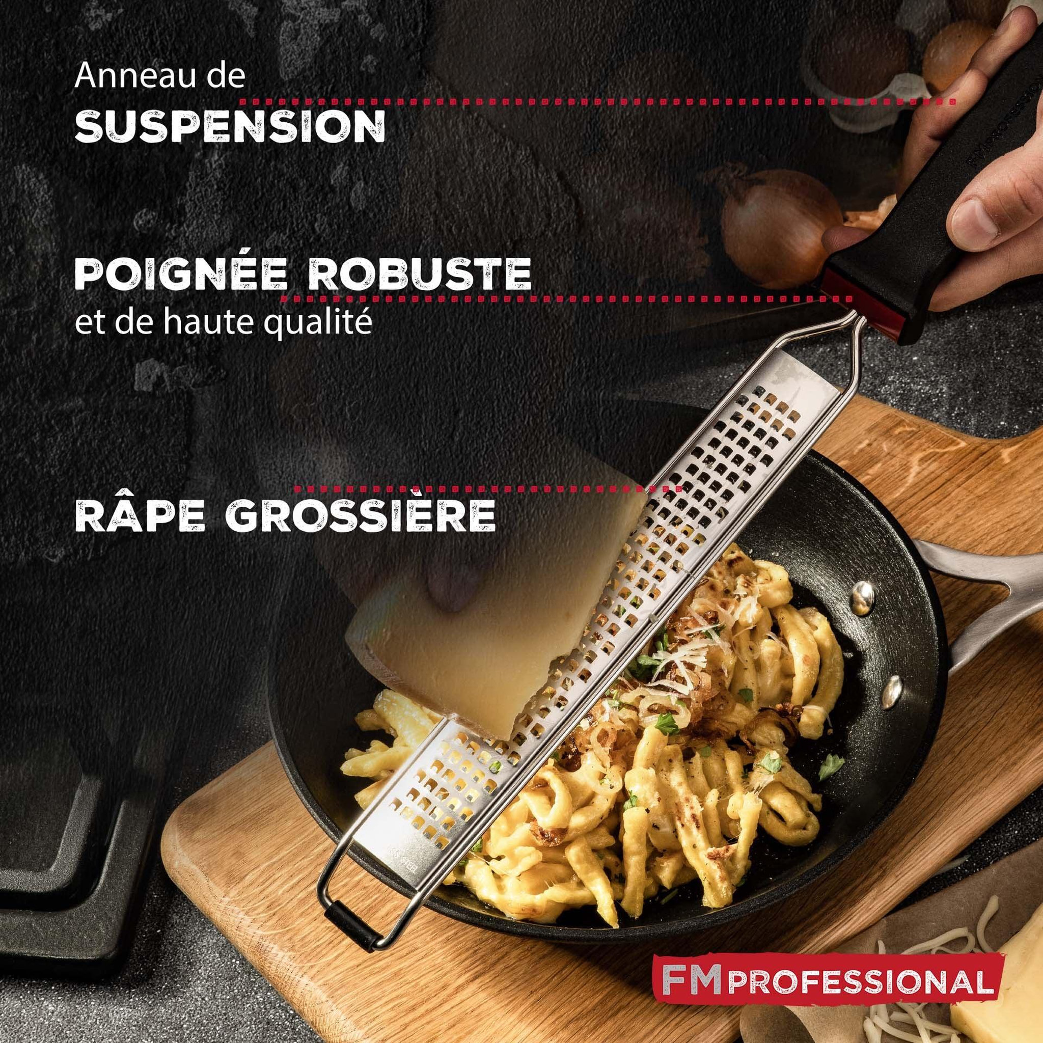 Voir la diapositive 2 : FM PROFESSIONAL Râpe à zeste longue gros grain avec couvercle de protection 42 cm fm professional gourmet