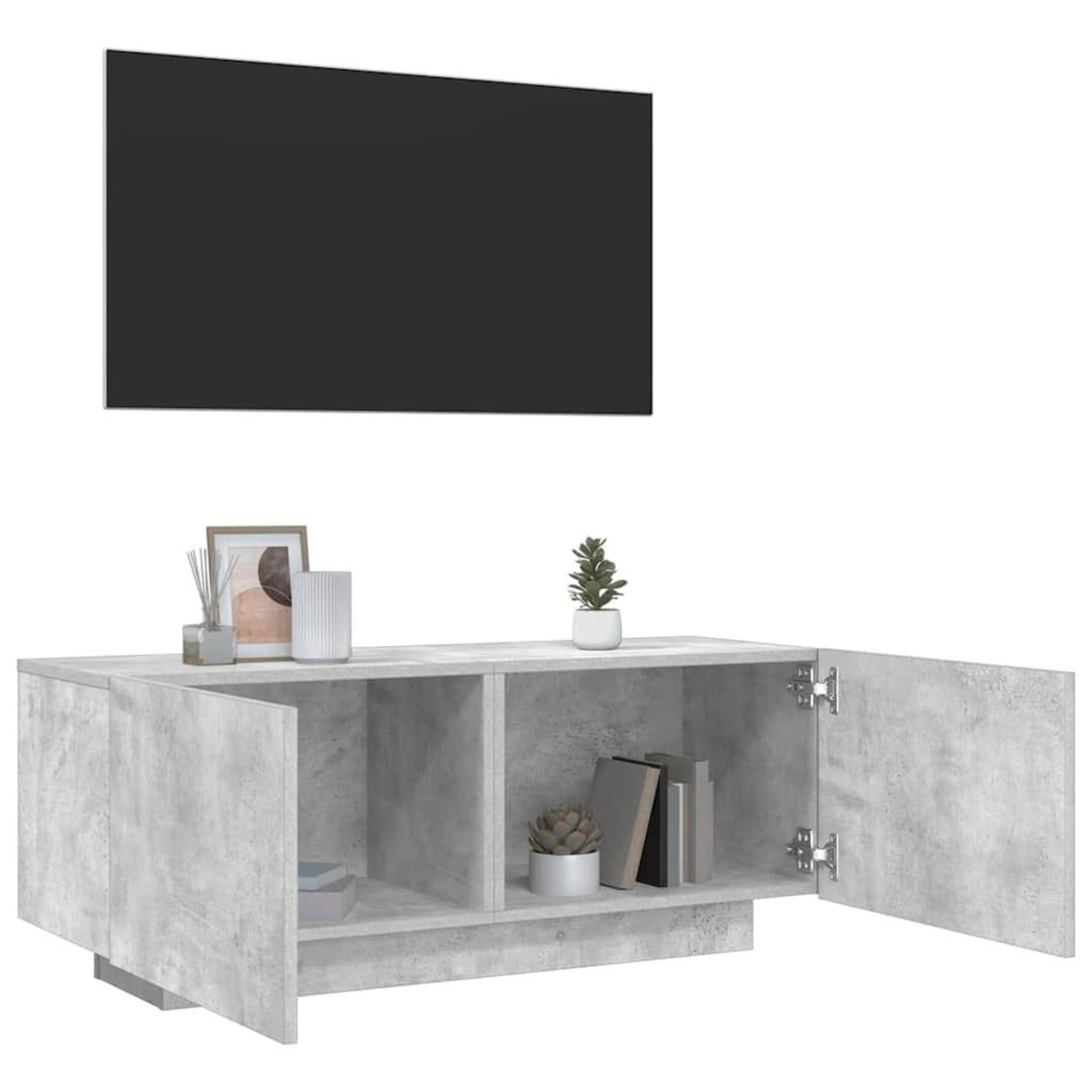 VIDAXL Meuble TV Gris beton 100x35x40 cm Bois d'ingenierie