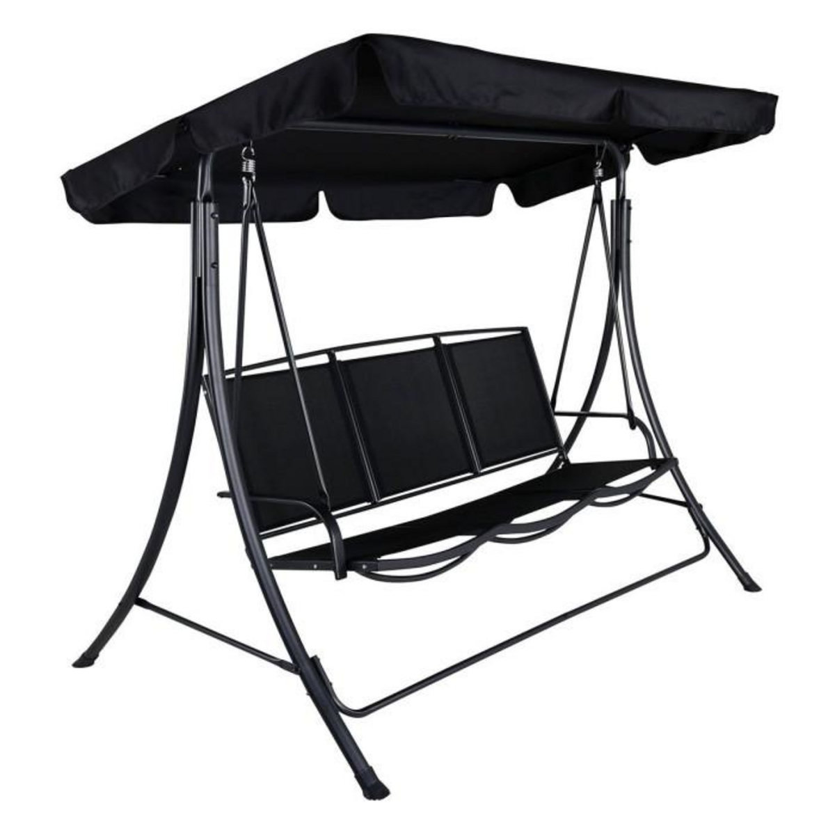 Paris Prix Balancelle de Jardin 3 Places  Madras  160cm Noir