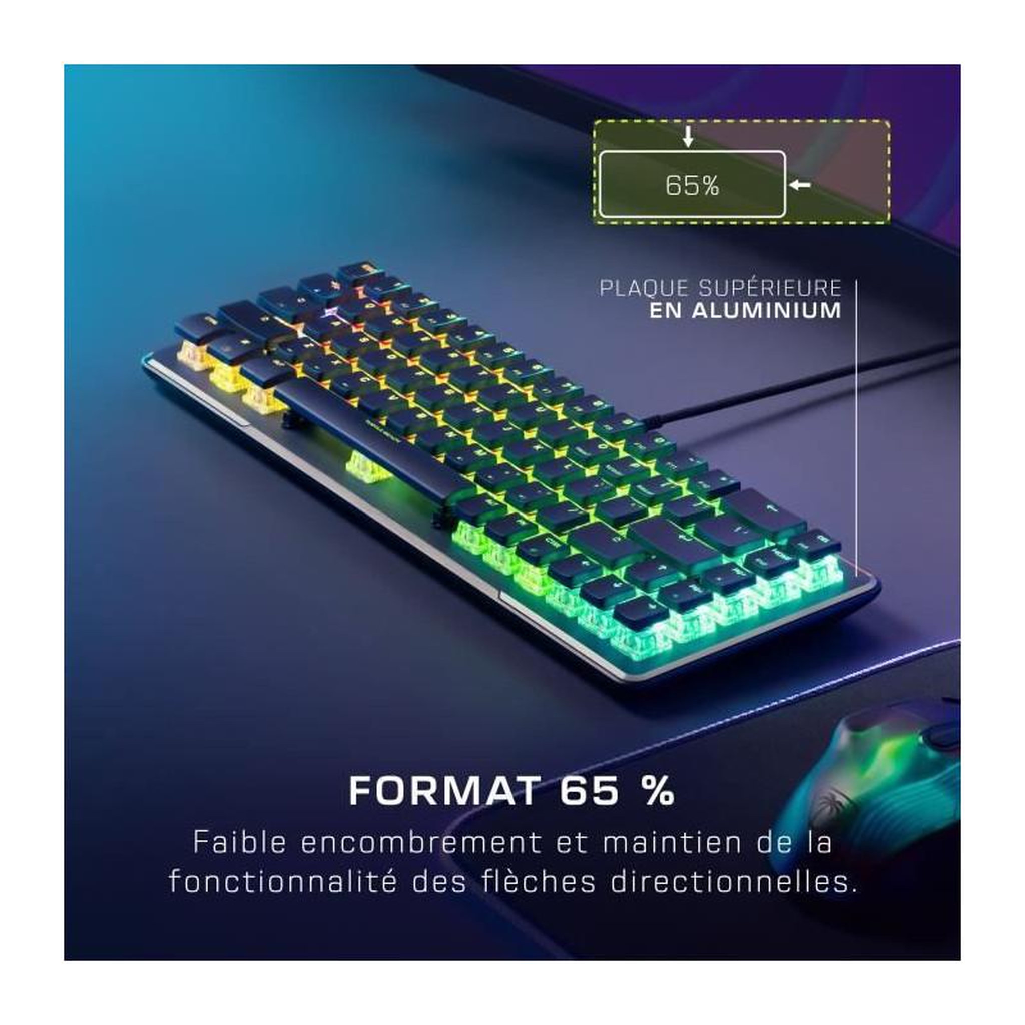 Voir la diapositive 5 : Turtle Beach Clavier gaming optique et mécanique sans fil - Turtle Beach - Vulcan II Mini - Noir