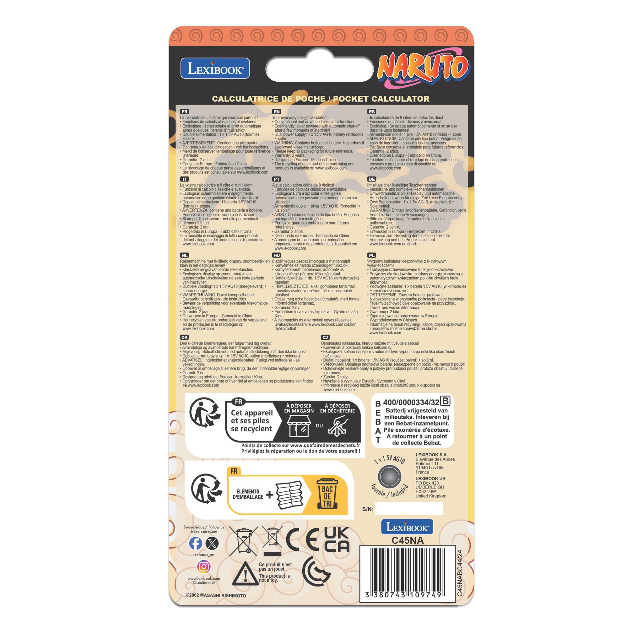 Voir la diapositive 4 : Lexibook Calculatrice de poche naruto