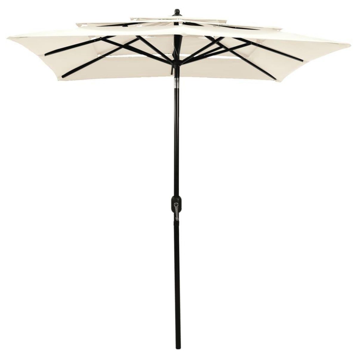 VIDAXL Parasol de jardin a 3 niveaux avec mat en aluminium sable 2x2 m
