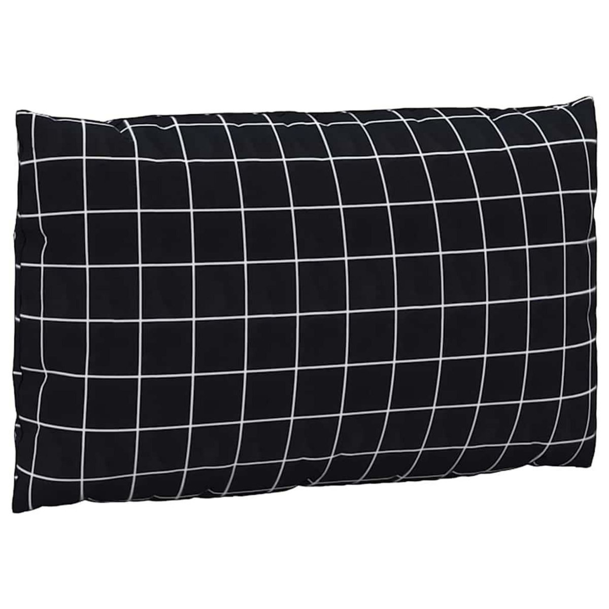VIDAXL Coussins de palette lot de 2 motif a carreaux noir tissu Oxford