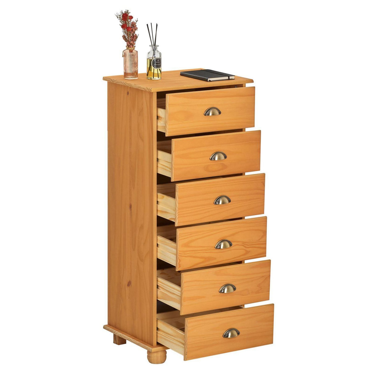 IDIMEX Chiffonnier en pin massif COLMAR, avec 6 tiroirs