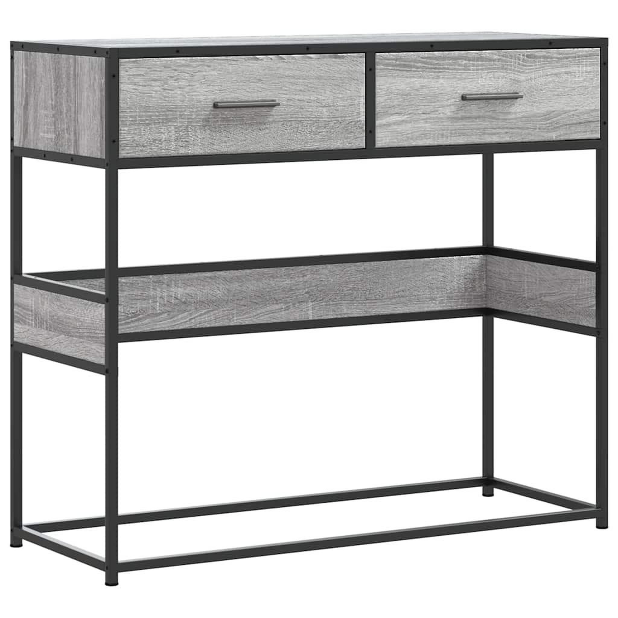 Voir la diapositive 2 : VIDAXL Table console sonoma gris 90x35x80 cm bois d'ingenierie