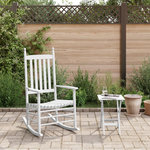 VIDAXL Chaise a bascule avec table pliable blanc bois massif peuplier