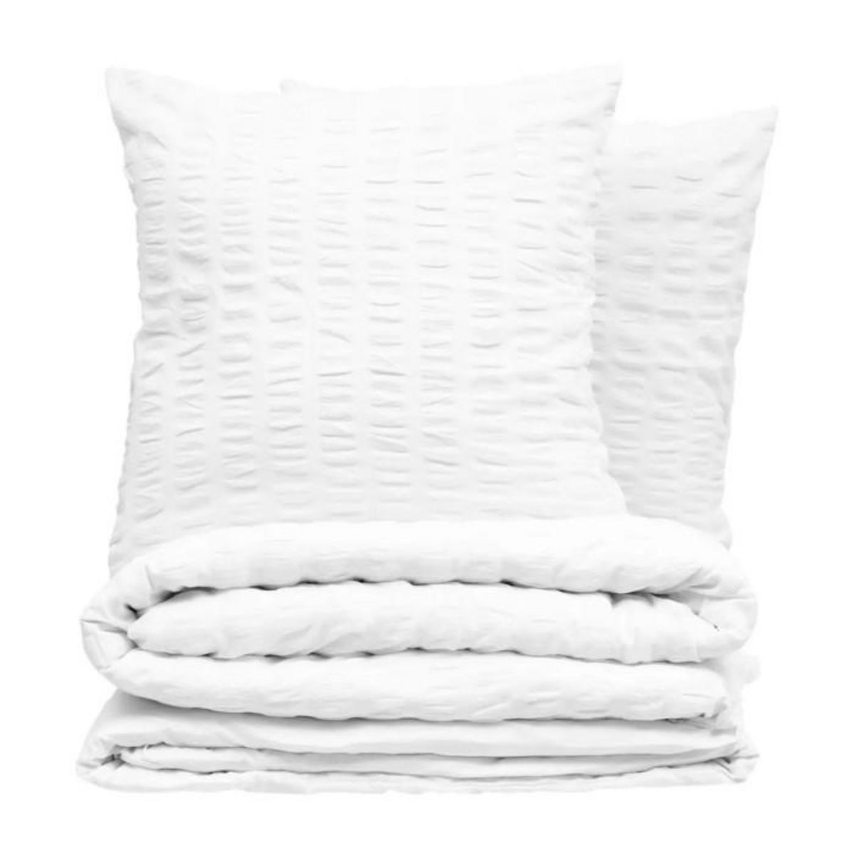 ATMOSPHERA Parure de Lit 3 Pièces  Seersucker  260x240cm Blanc