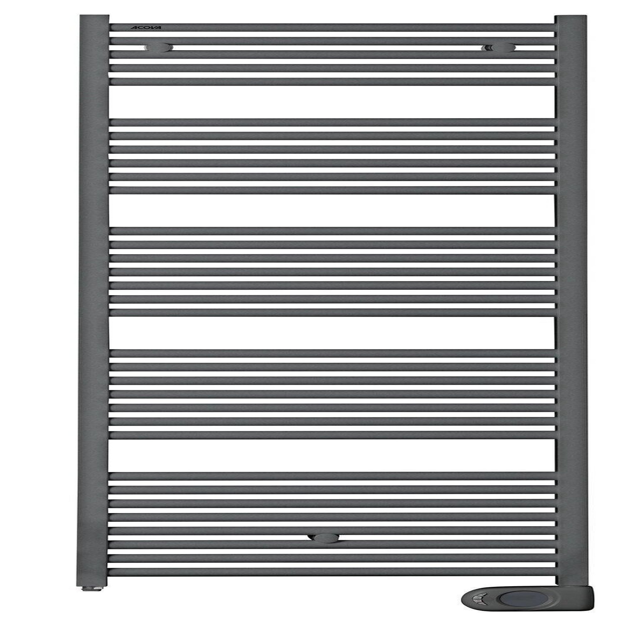 Acova Sèche-serviettes électrique – Tweed gris anthracite – 750 W – 158,2 x 50 cm – Inertie fluide
