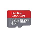 SANDISK Carte Mémoire SanDisk Ultra Plus MicroSDHC UHS I 32 Go avec Adaptateur microSD, microSDHC et microSDXC
