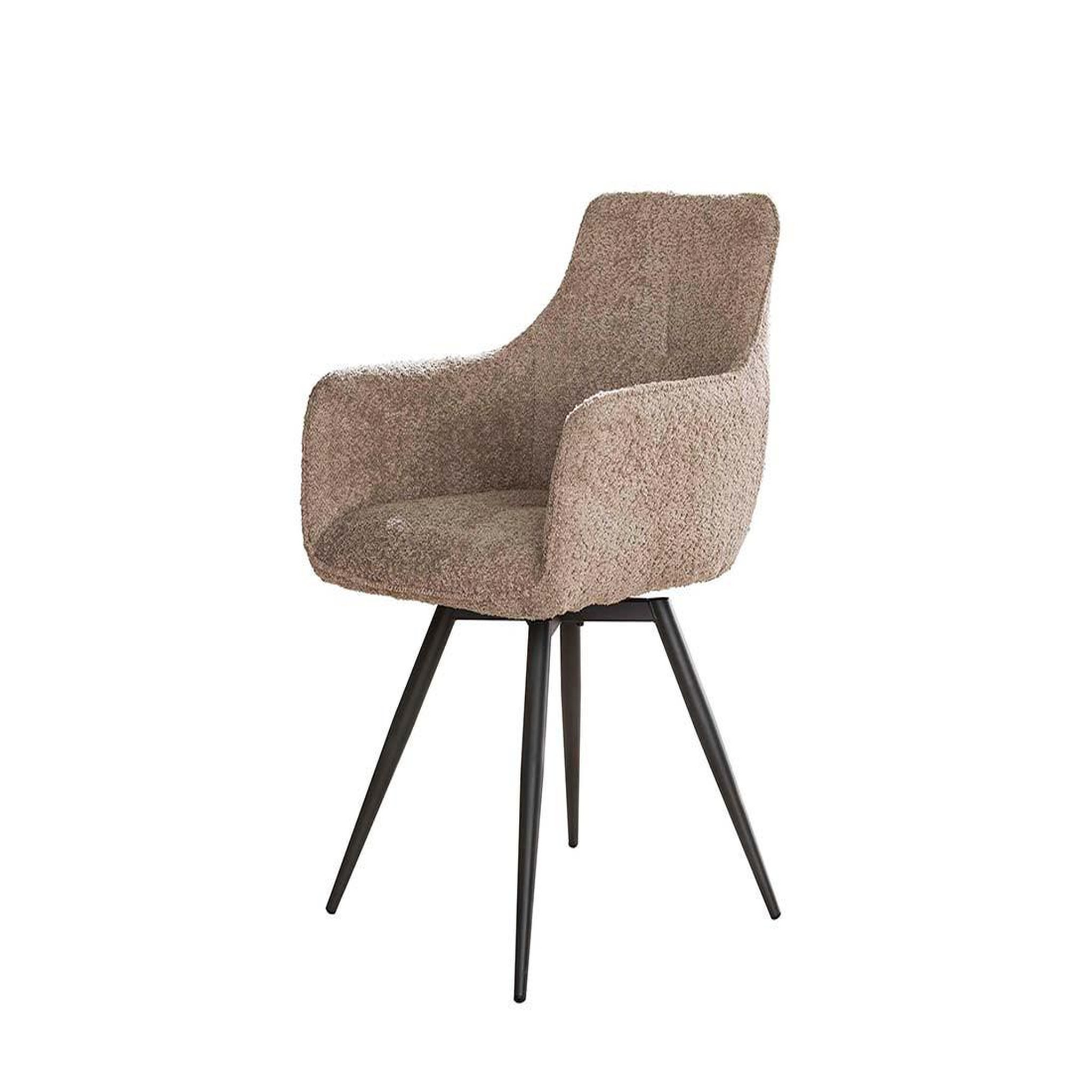 Voir la diapositive 2 : LISA DESIGN Boha - lot de 2 fauteuils pivotants - en tissu bouclette sable