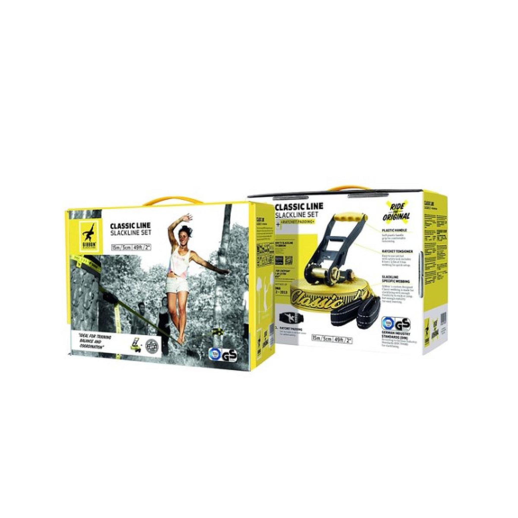 Voir la diapositive 2 : GIBBON Set slackline classique -  - 15m 25m 15m