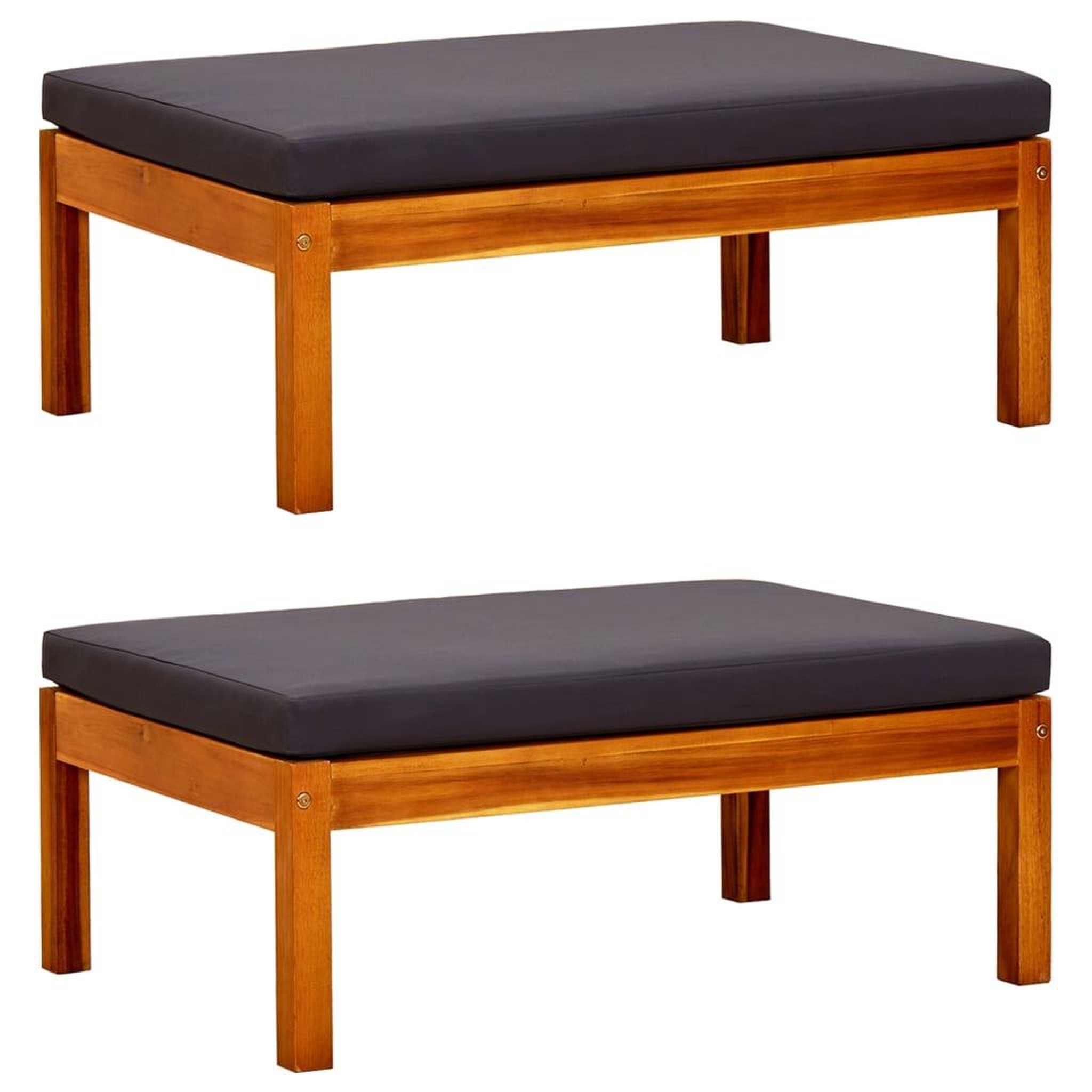 Voir la diapositive 1 : VIDAXL Repose-pieds de jardin lot de 2 Bois d'acacia massif