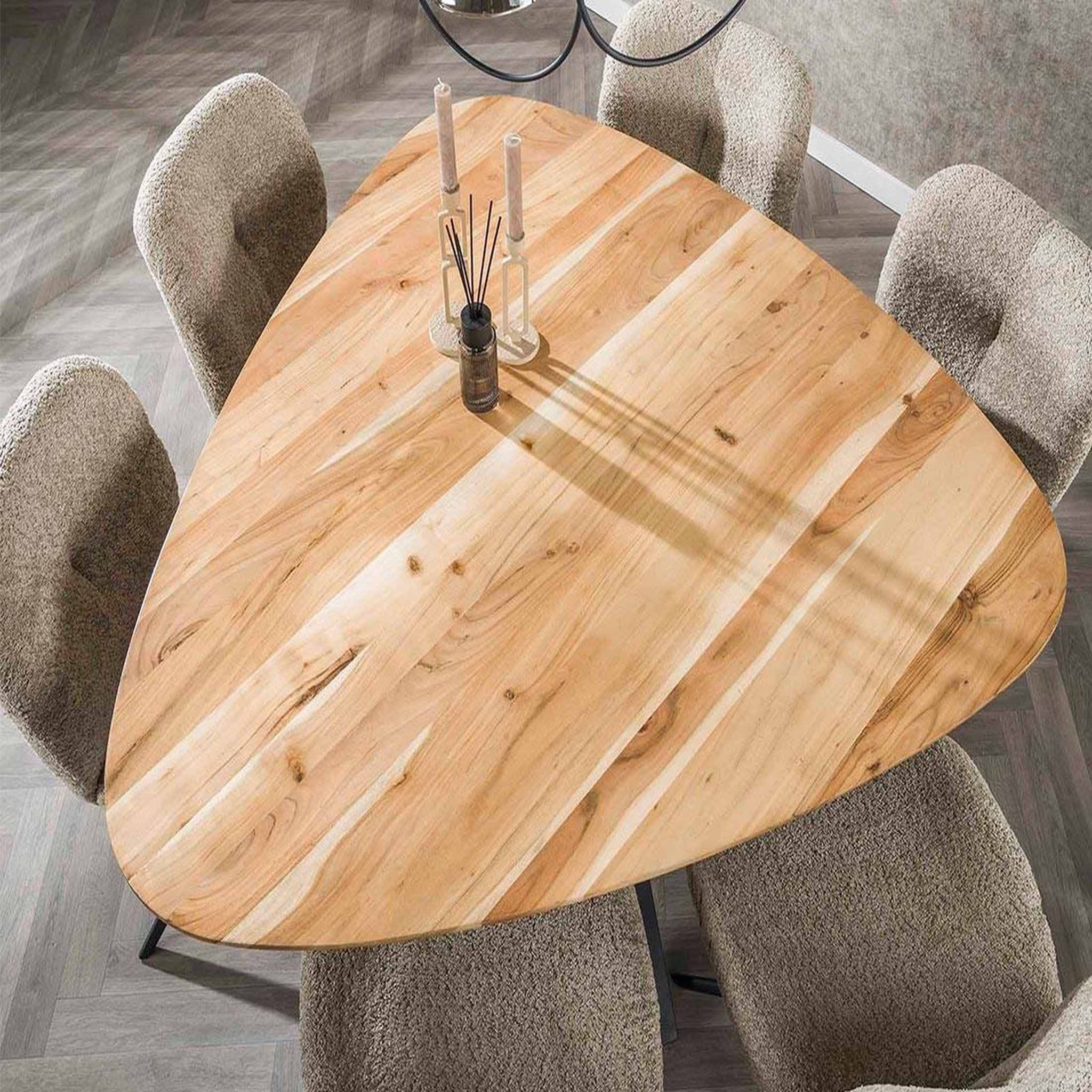 Voir la diapositive 3 : LISA DESIGN Makana - table à manger - bois massif d'acacia et métal - 6 personnes
