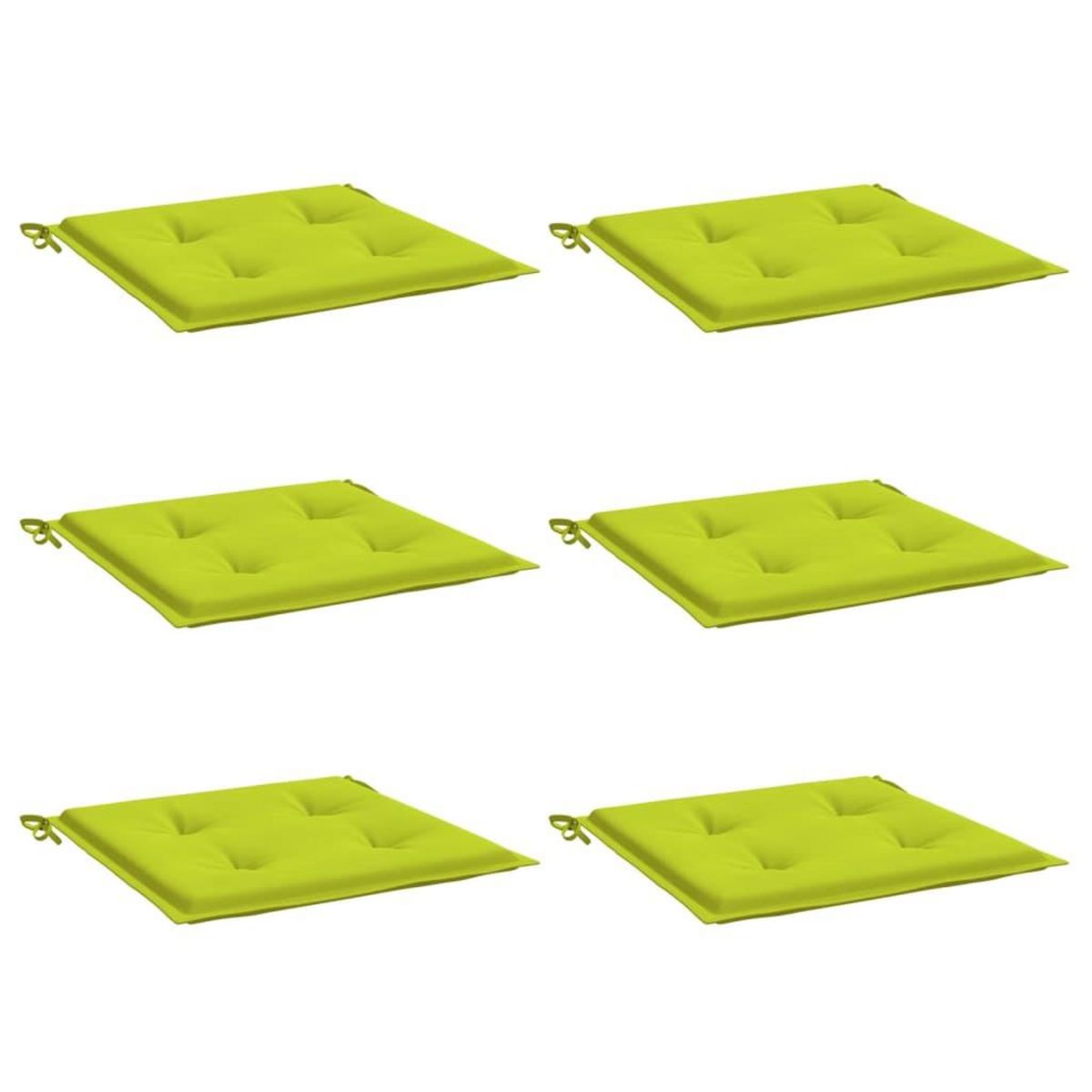 VIDAXL Coussins de chaise de jardin lot de 6 vert vif 50x50x3 cm