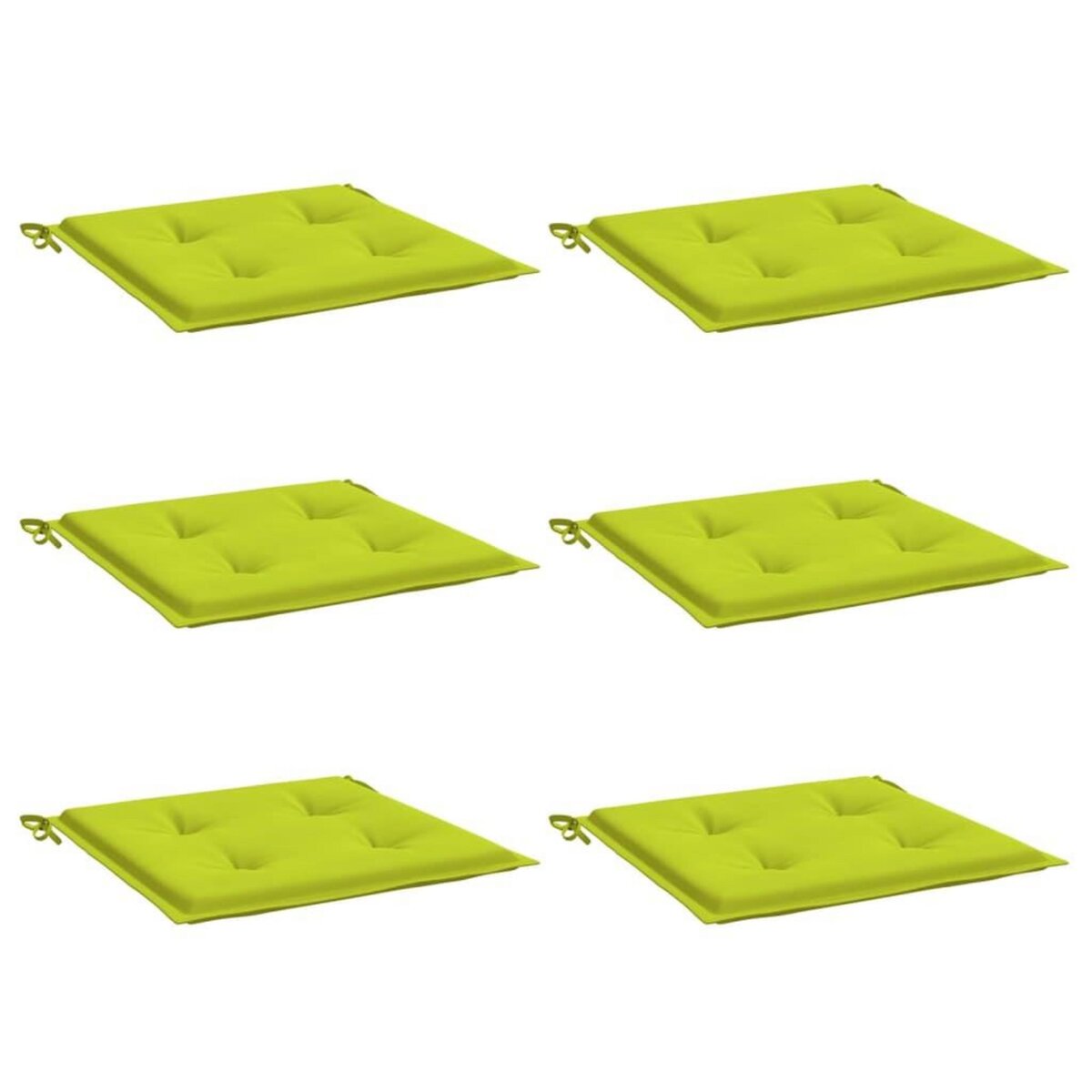 VIDAXL Coussins de chaise de jardin lot de 6 vert vif 50x50x3 cm