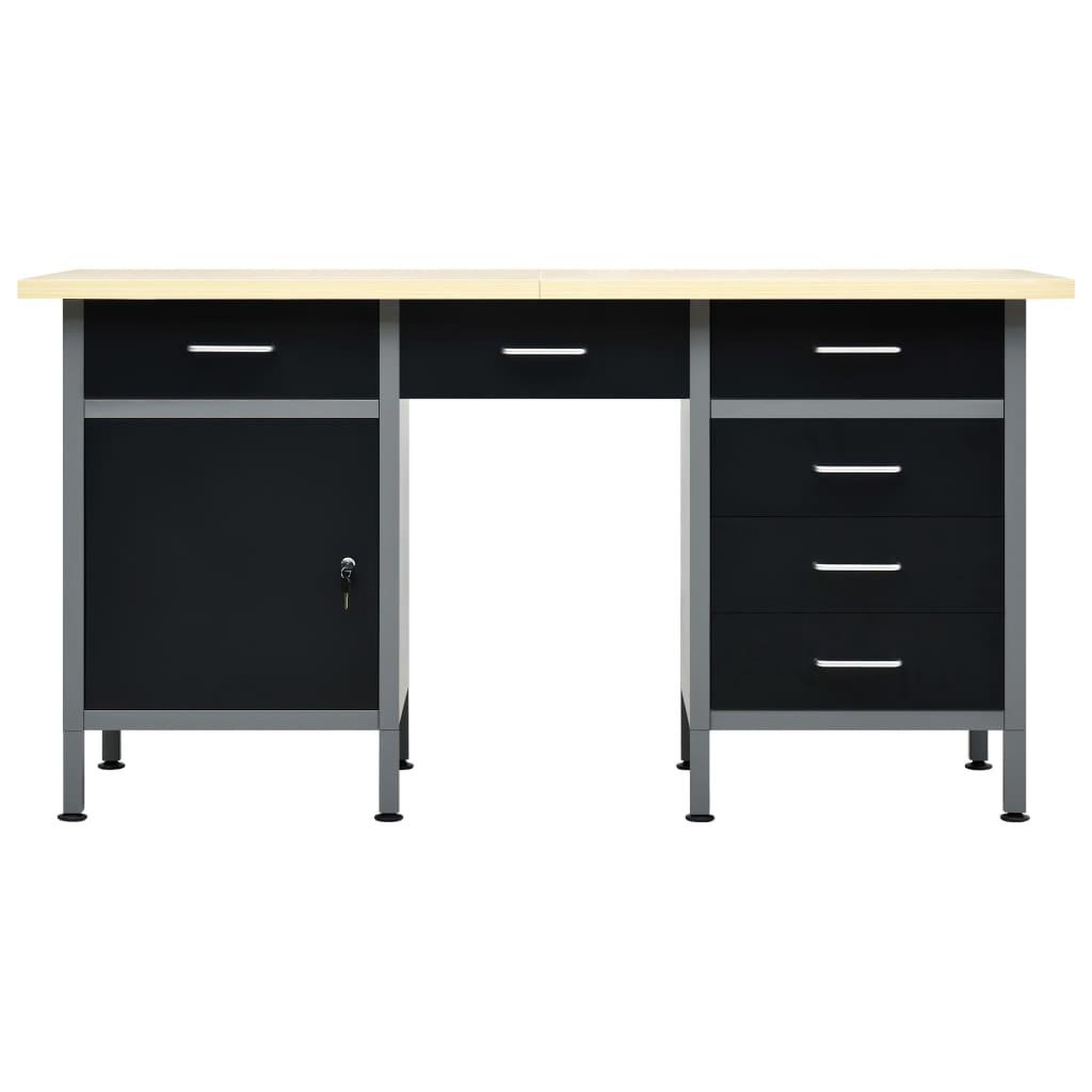 Voir la diapositive 3 : VIDAXL Etabli Noir 160x60x85 cm Acier