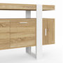 Voir la diapositive 6 : ID MARKET Buffet 140 cm PHOENIX 4 portes bois et blanc