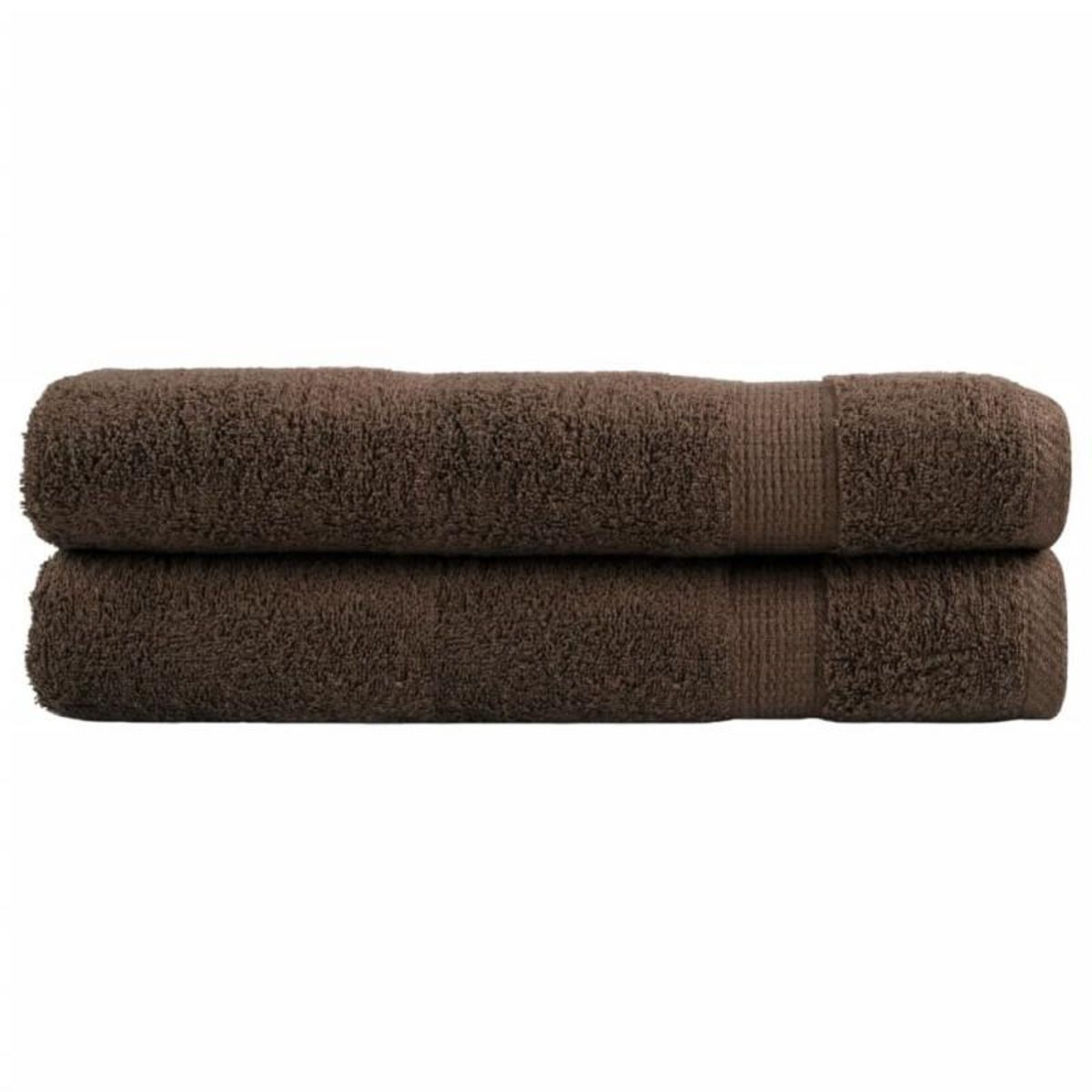 VIDAXL Serviettes de qualité supérieure SOLUND 2 pcs marron 600 g m²