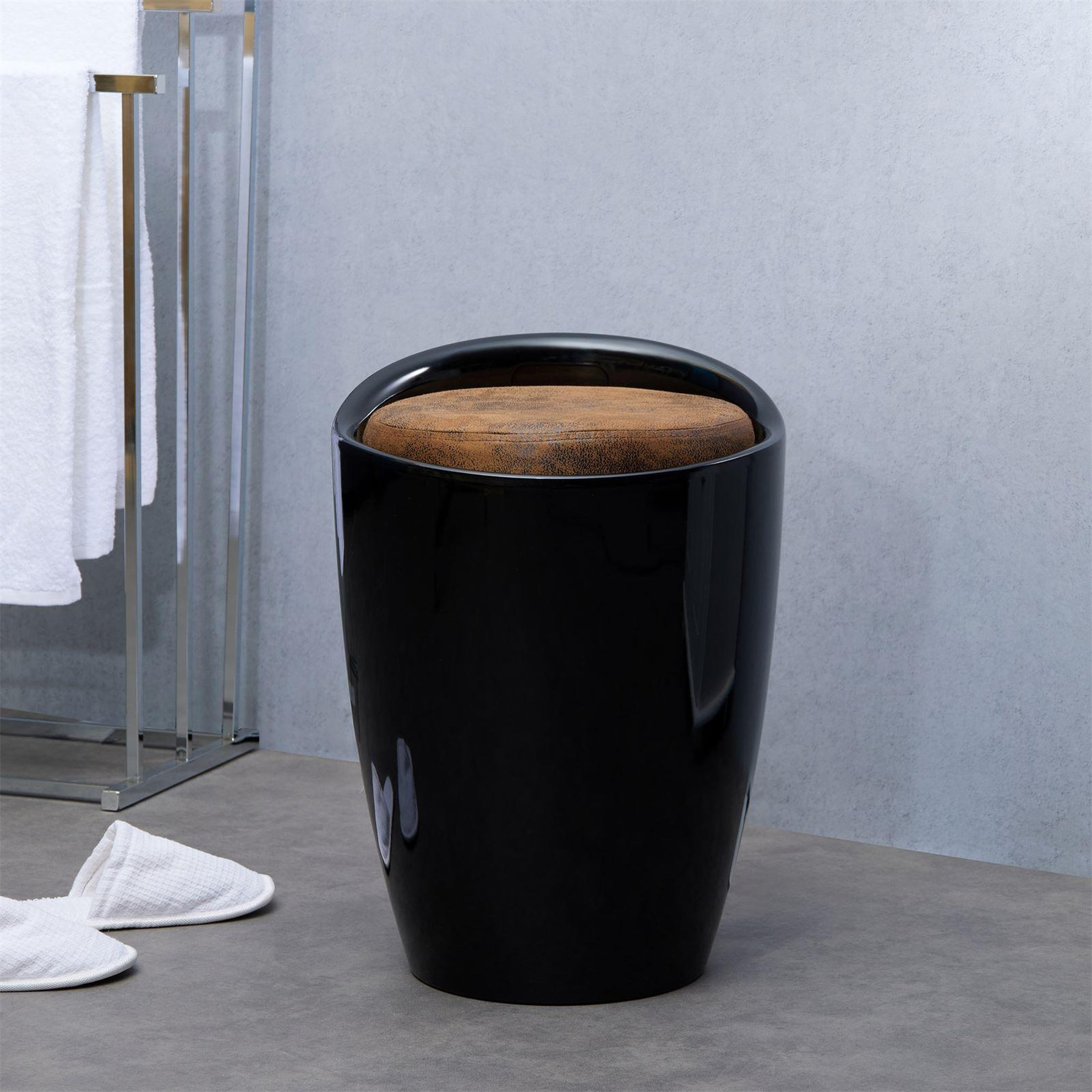Voir la diapositive 3 : IDIMEX Tabouret coffre de rangement daniel