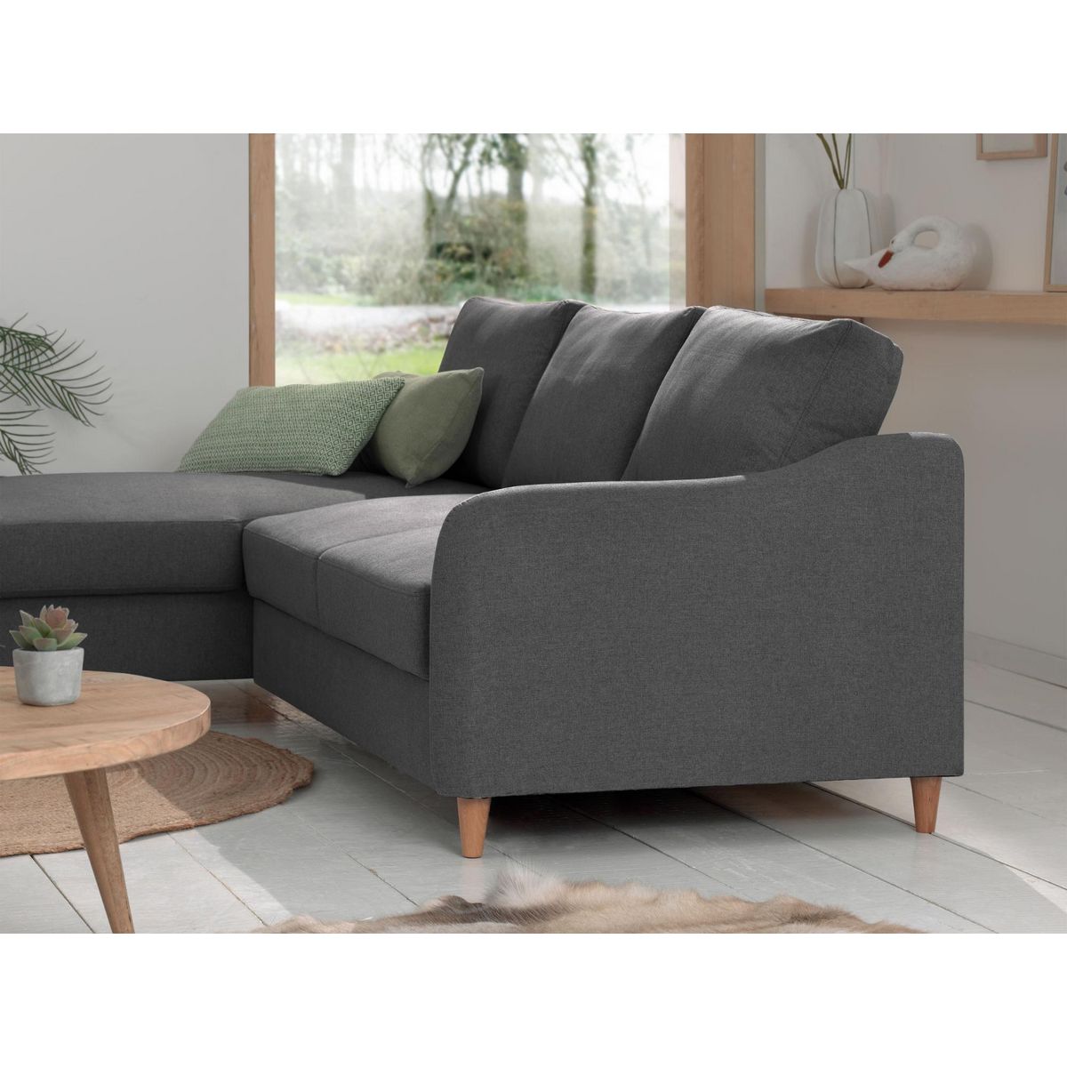 LISA DESIGN Will - canapé d'angle gauche - convertible avec coffre - 4 places - en tissu