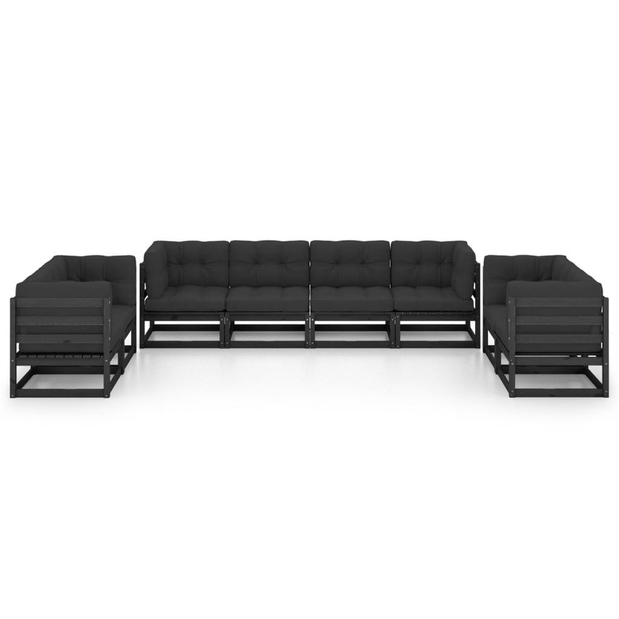 Voir la diapositive 3 : VIDAXL Salon de jardin 8 pcs avec coussins Bois de pin massif