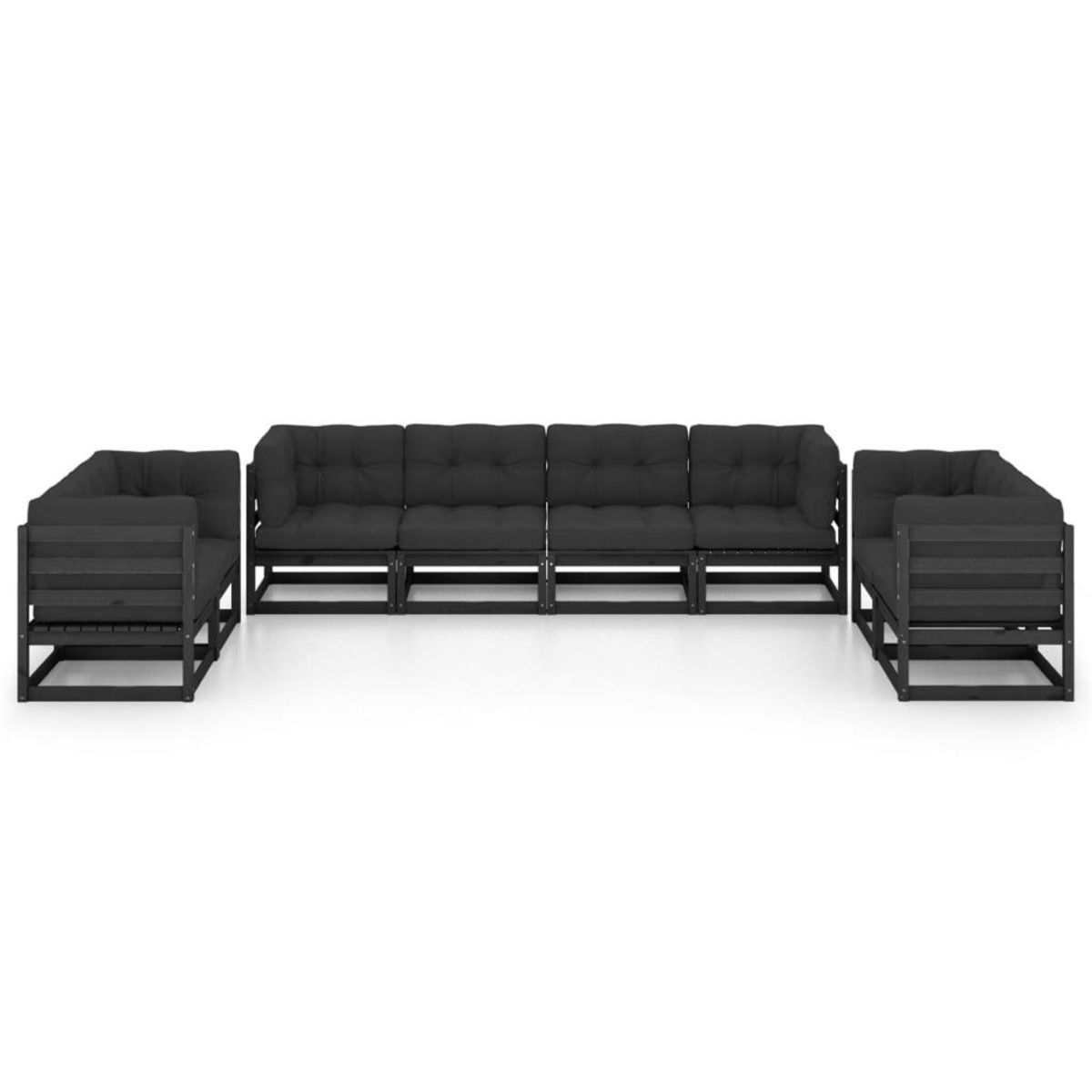 VIDAXL Salon de jardin 8 pcs avec coussins Bois de pin massif