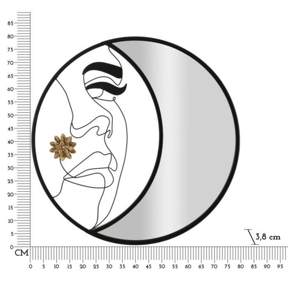 Paris Prix Miroir Mural Design  Melly  80cm Noir