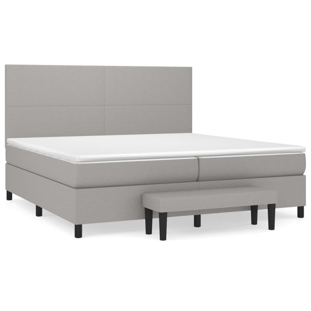 VIDAXL Sommier a lattes de lit avec matelas Gris clair 200x200cm Tissu