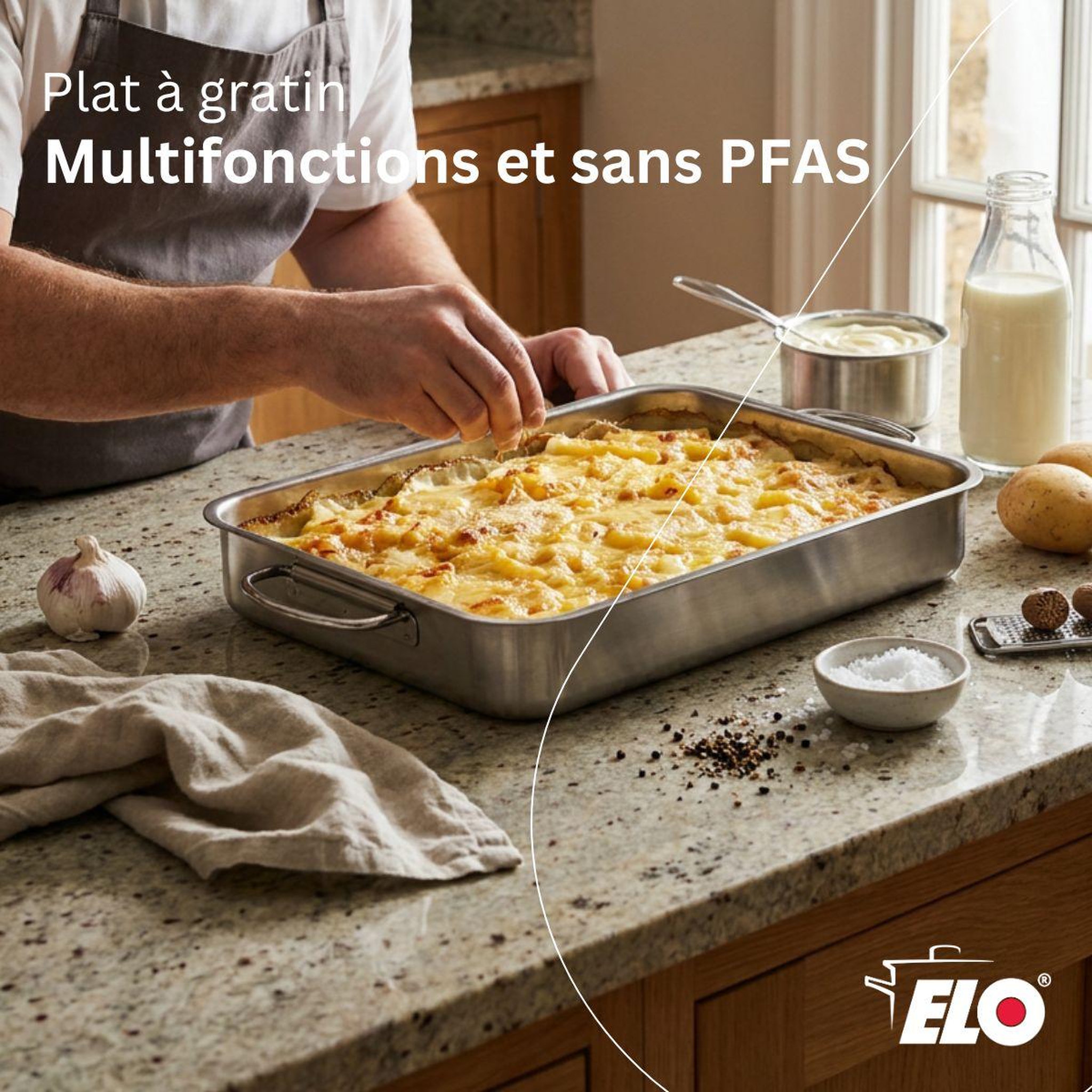 Voir la diapositive 2 : ELO Plat à four acier inoxydable elo edition red