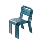 Voir la diapositive 4 : CONCEPT USINE Lot de 4 chaises en acier bleu BERGAME