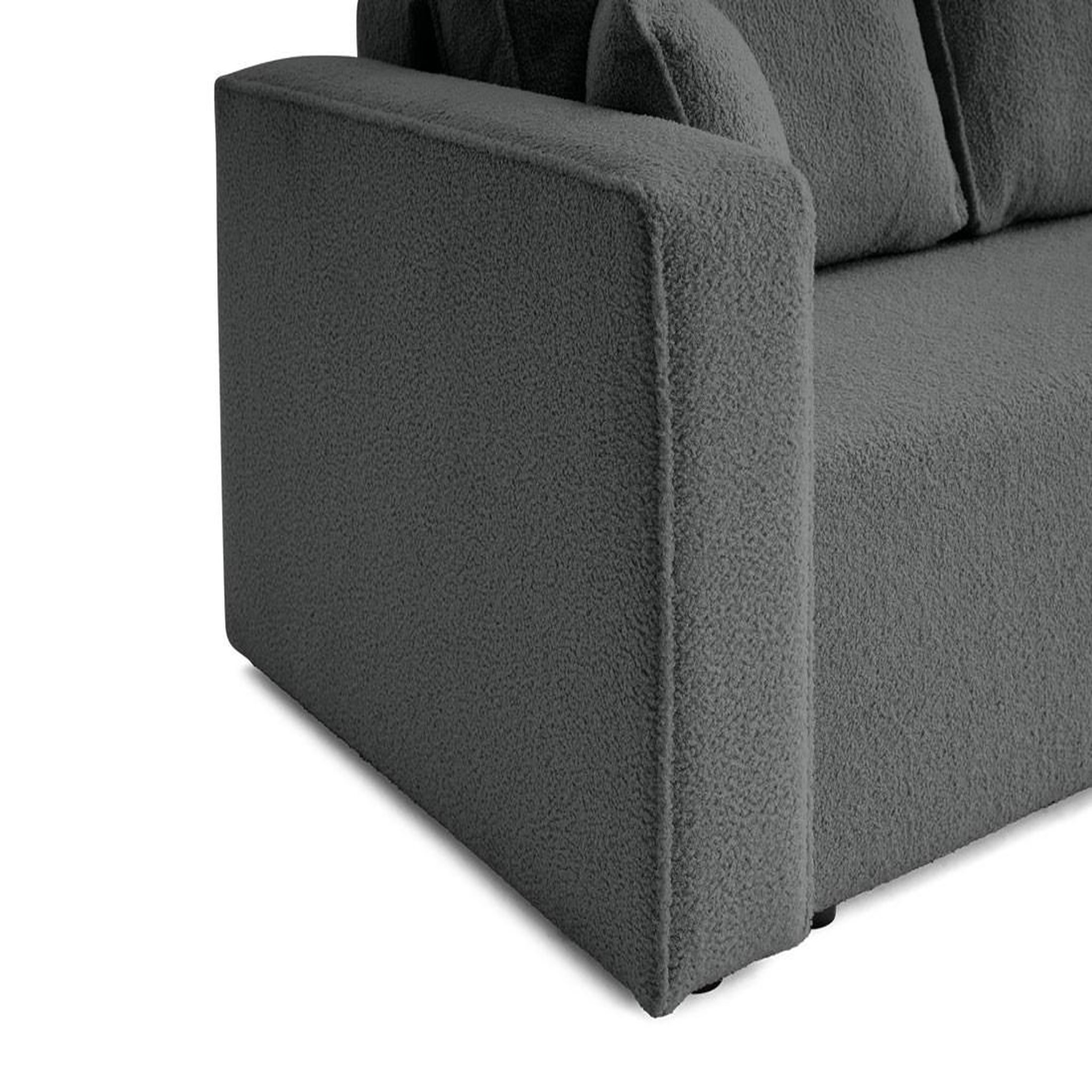 Voir la diapositive 6 : BEST MOBILIER Topaze - canapé 3 places - convertible avec coffre - en tissu bouclette