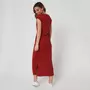 IN EXTENSO Robe longue ceinturée rouge brique femme