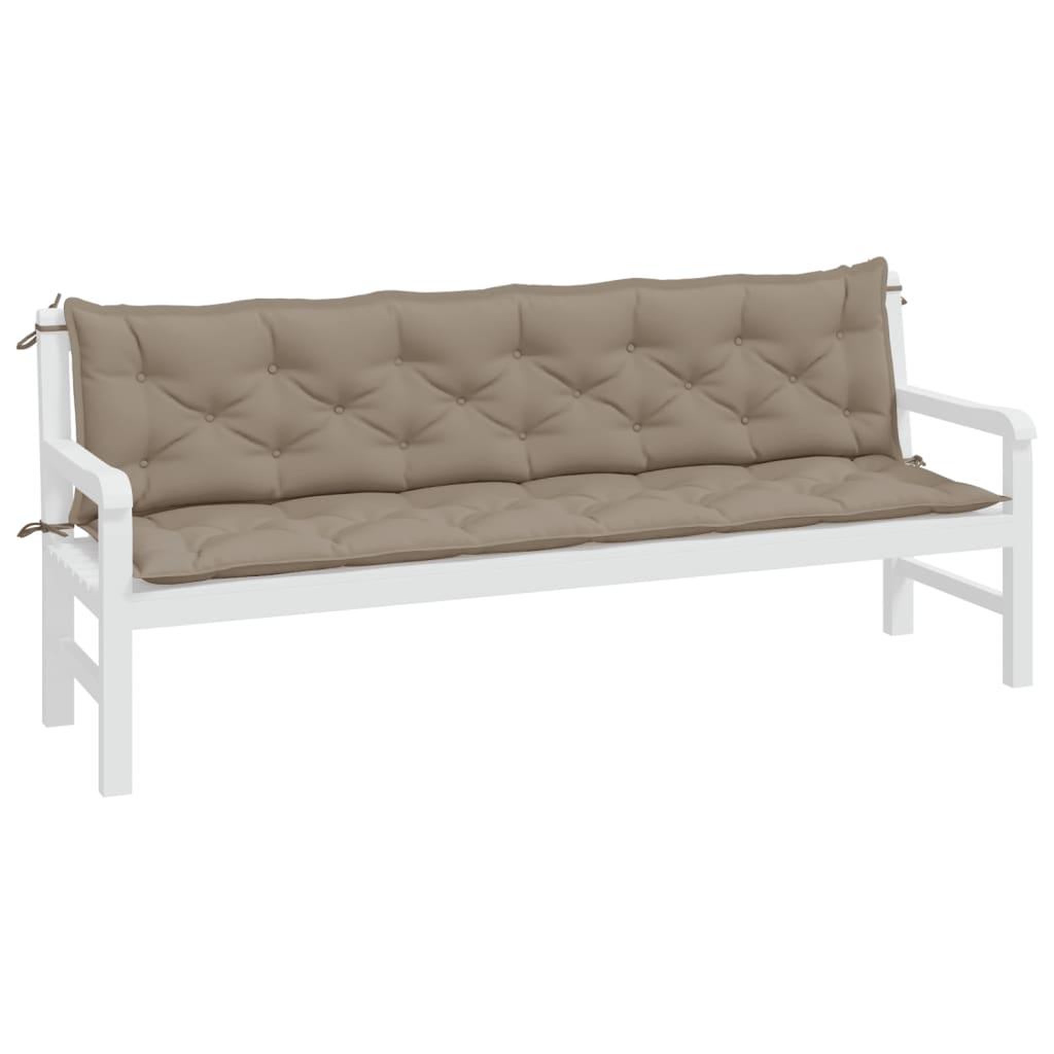 Voir la diapositive 3 : VIDAXL Coussins de banc jardin lot de 2 taupe 200x50x7 cm tissu Oxford