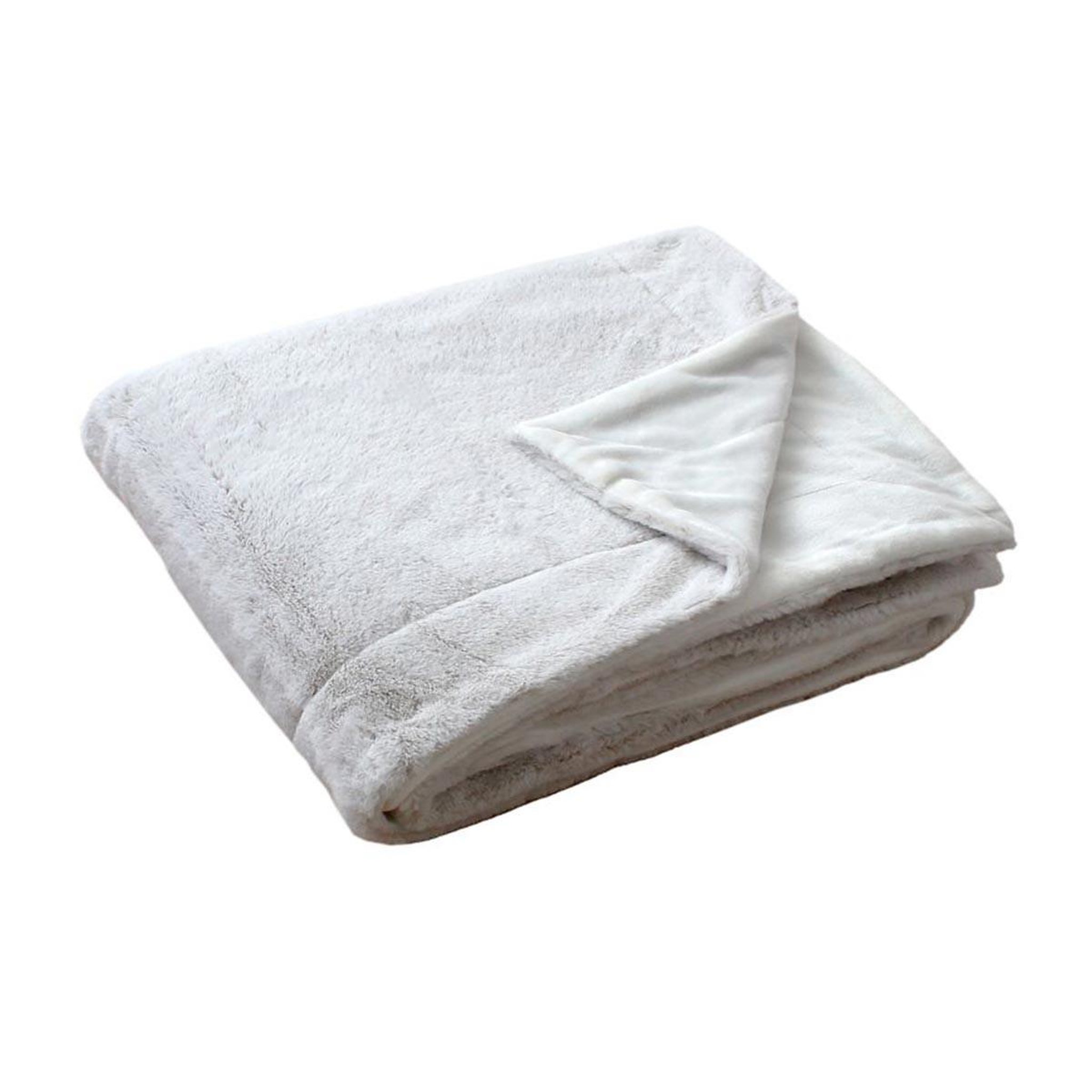 ENJOY HOME Plaid imitation fourrure  rabbit  125x150cm blanc