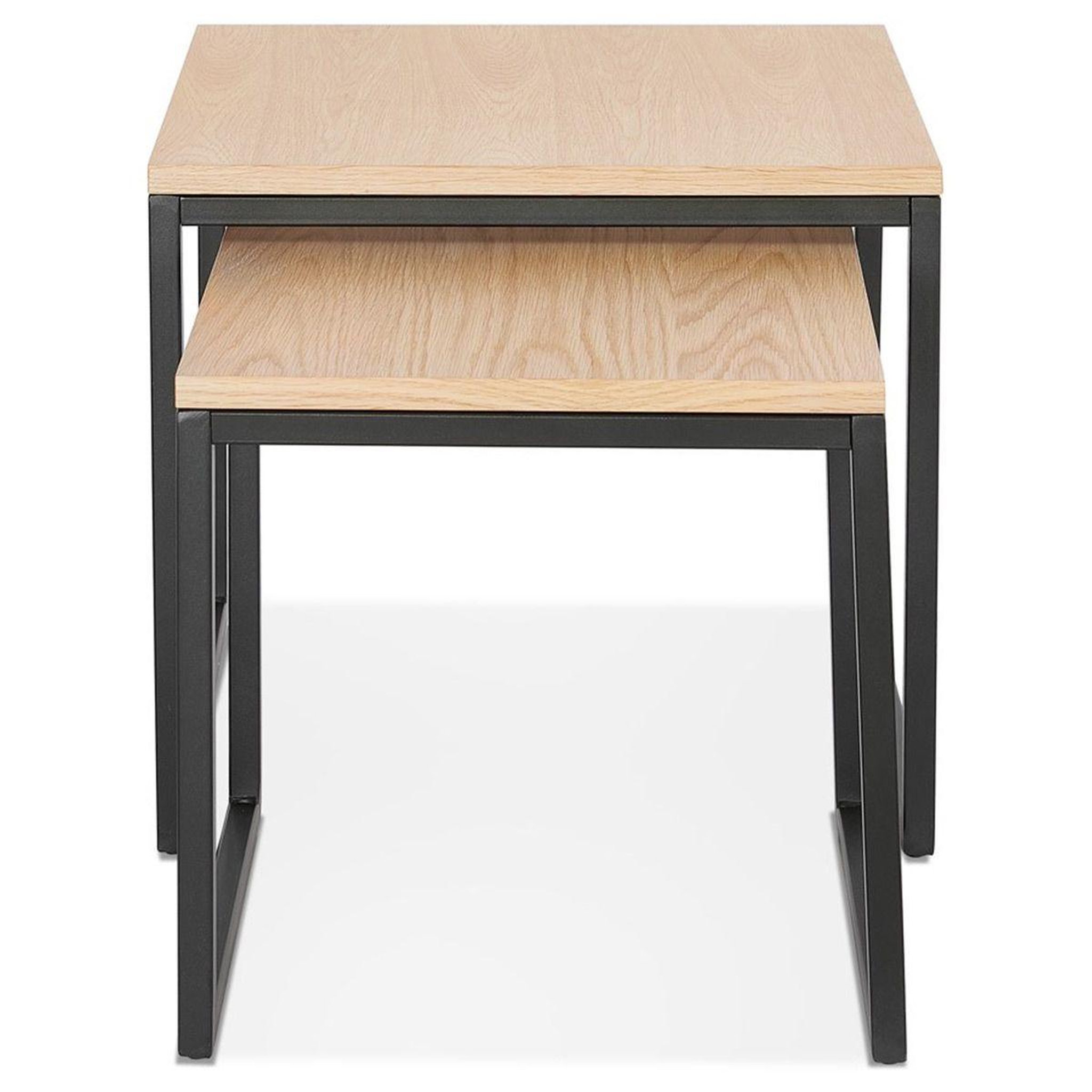 Voir la diapositive 2 : Paris Prix Lot de 2 tables gigognes bois  lyna  50cm naturel