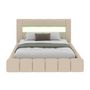 Voir la diapositive 6 : CONCEPT USINE Lit nuage LED avec coffre 180x200cm en velours beige avec tête de lit et sommier OMAHA