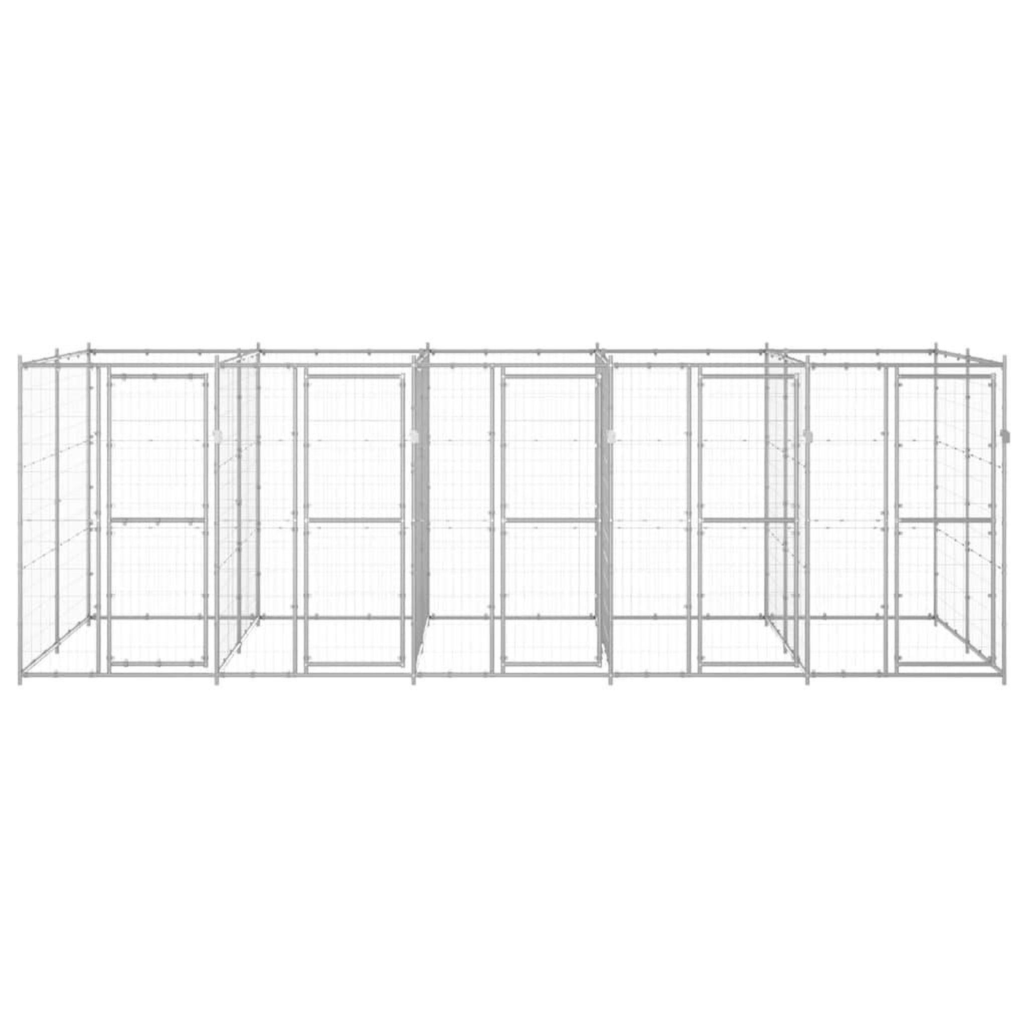 Voir la diapositive 2 : VIDAXL Chenil exterieur Acier galvanise 12,1 m²