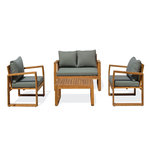DCB GARDEN Salon bas de jardin 4 places en bois d'acacia