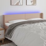 VIDAXL Tete de lit a LED Cappuccino 203x16x78/88 cm Similicuir
