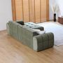 Voir la diapositive 5 : CONCEPT USINE Canapé d'angle 3 places nuage en velours vert SALFORD