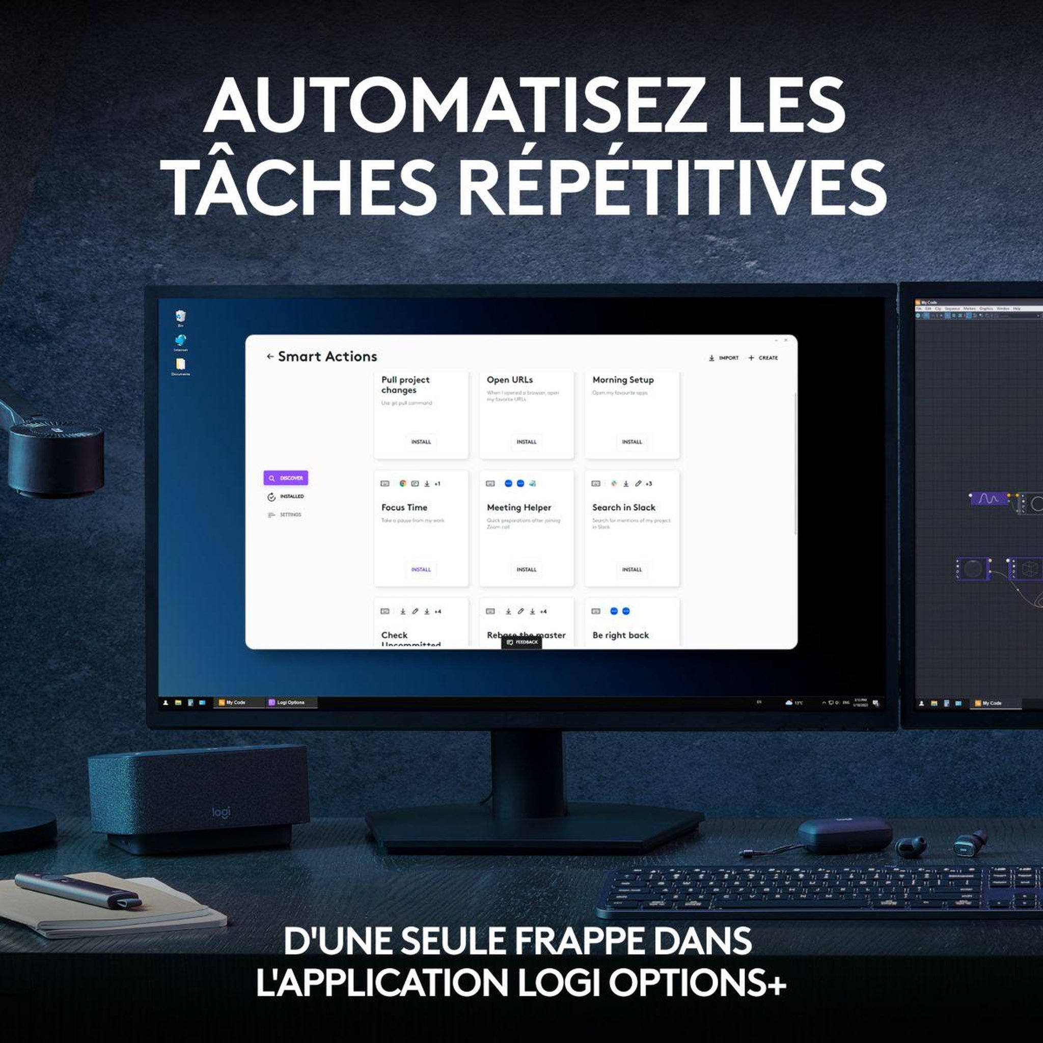 Voir la diapositive 5 : Logitech Clavier + souris mx keys s avec repose poignet