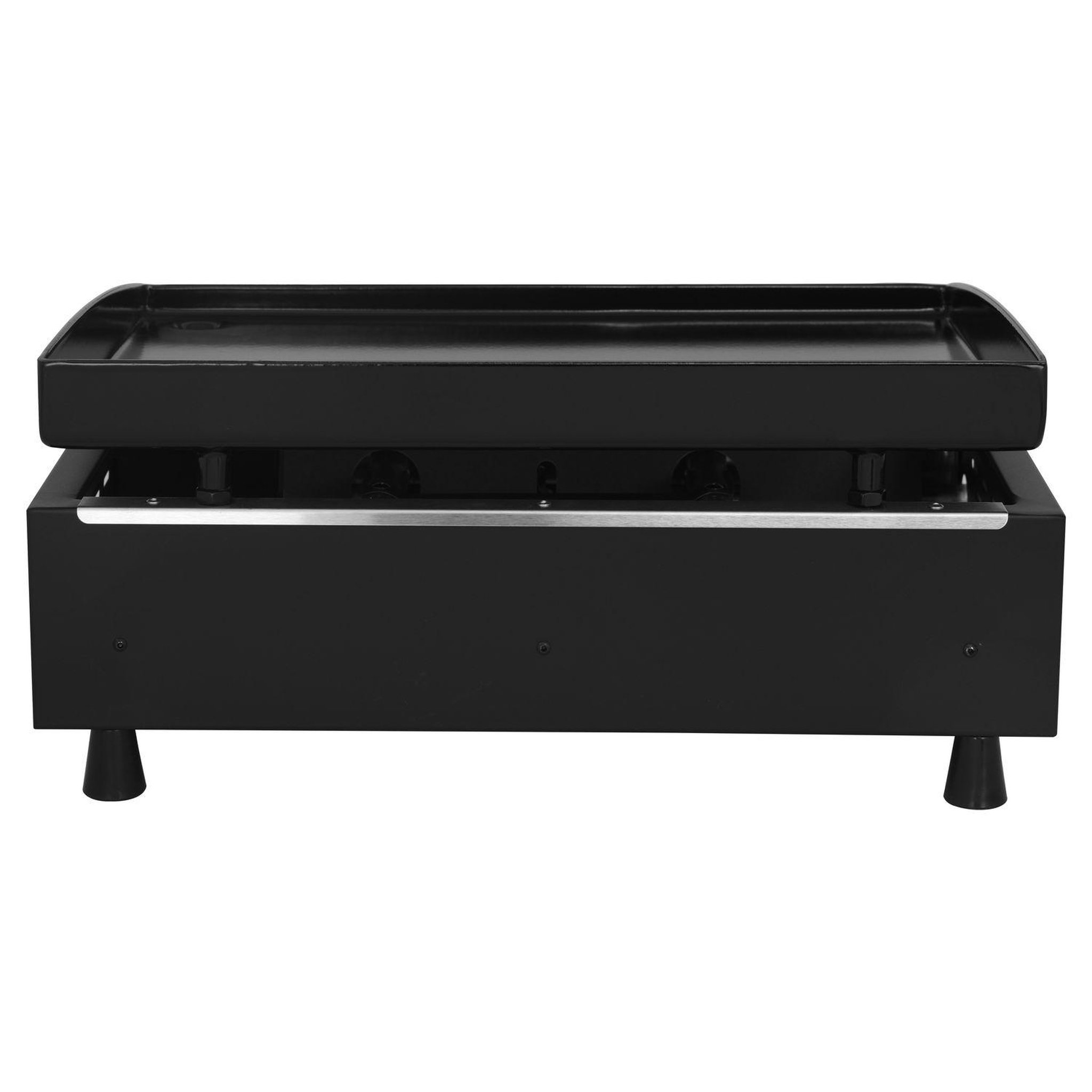 Voir la diapositive 8 : GARDENSTAR Plancha gaz à poser - 2 brûleurs - 5KW - Acier