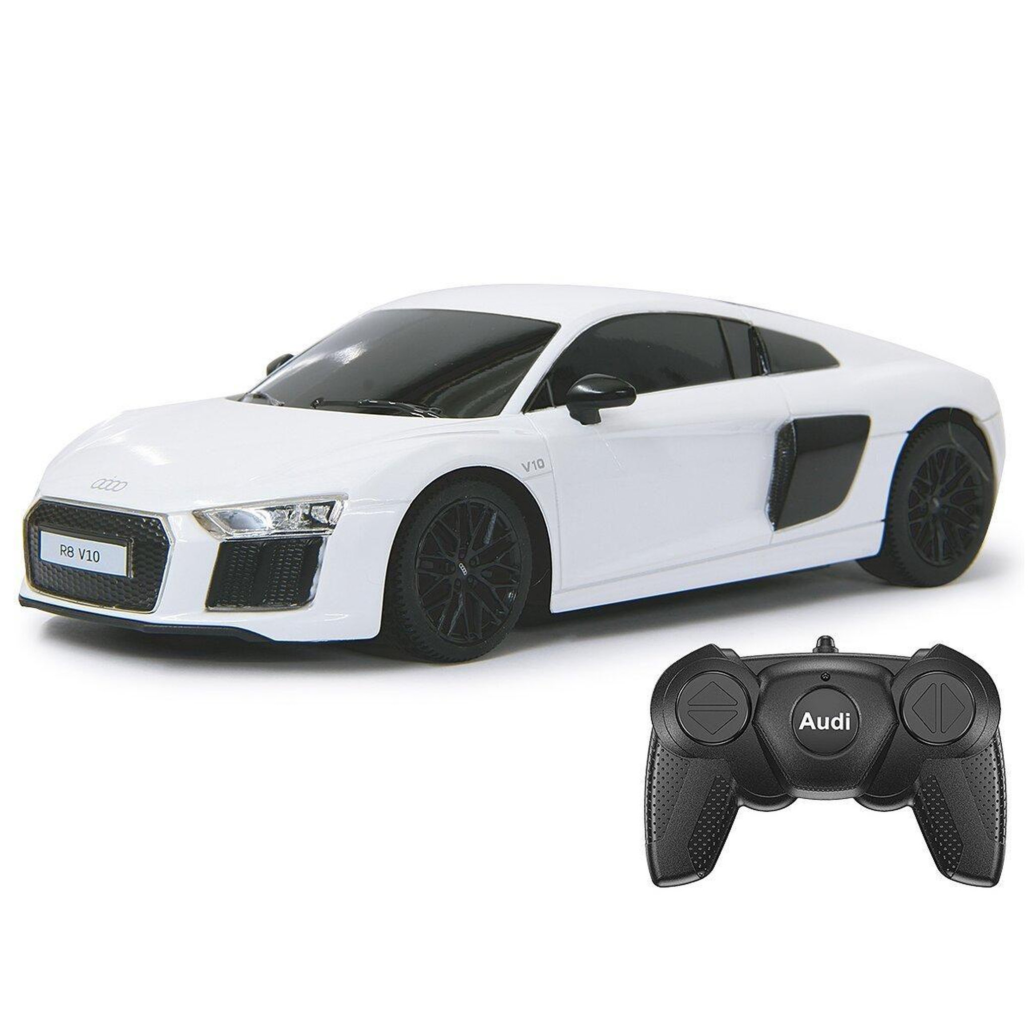 Voir la diapositive 3 : Jamara Voiture télécommandée audi r8 2015 1:24 blanc 2,4ghz