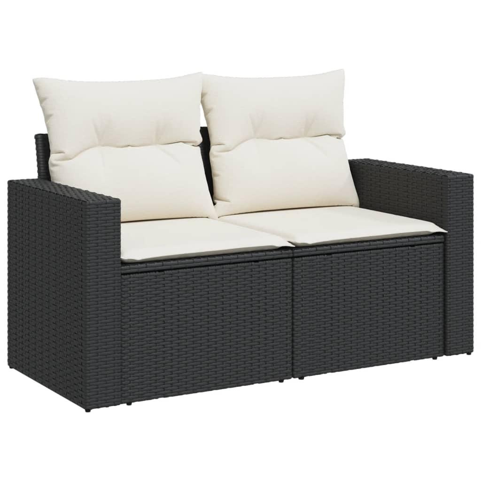 Voir la diapositive 5 : VIDAXL Salon de jardin 6 pcs avec coussins noir resine tressee