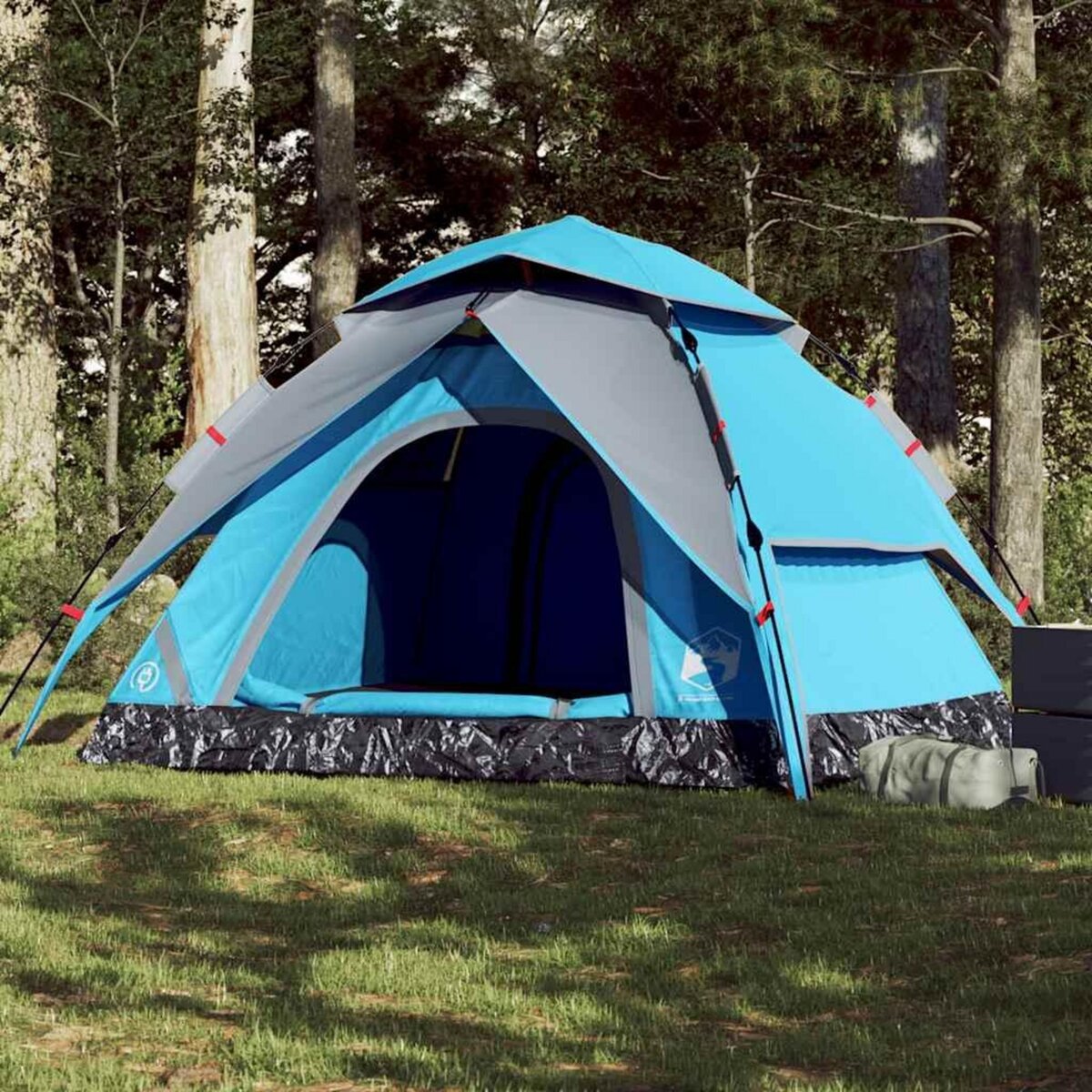VIDAXL Tente de camping a dome 5 personnes bleu liberation rapide