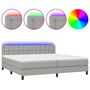 Voir la diapositive 2 : VIDAXL Sommier a lattes de lit matelas LED Gris clair 200x200 cm Tissu